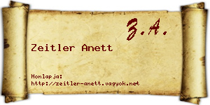 Zeitler Anett névjegykártya